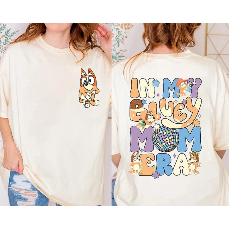 In My Bluey Mom Era Sweatshirt Bluey Cool Mom Club Shirt Bluey Chilli Heeler Shirt Bluey Mom Shirt Bluey Mum Gift I