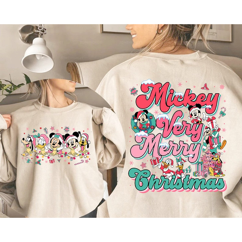 Mickey's Very Merry Christmas Party 2023 Shirt, Walt Disneyworld Pink Christmas Shirt, Magic Kingdom Christmas Sweatshirt, Christmas Gift.jpg