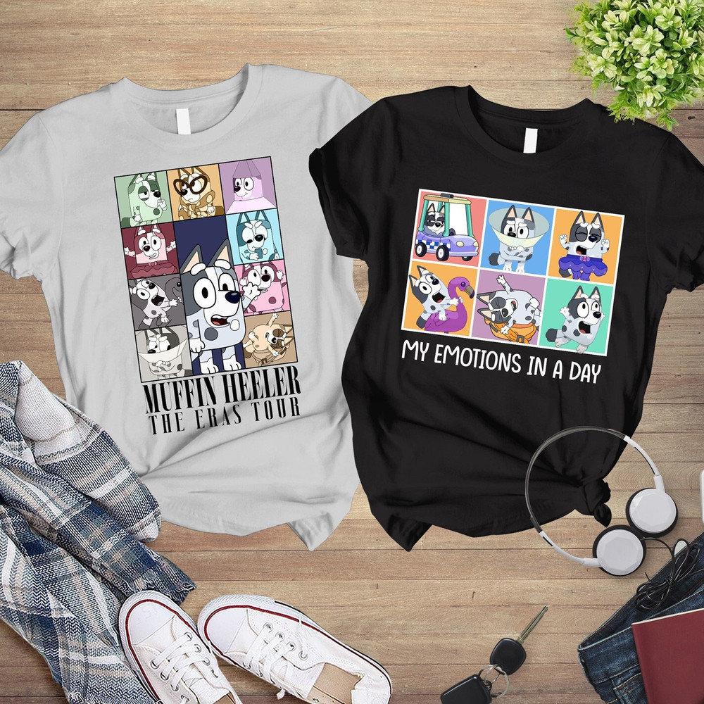 Muffin The Eras Tour Shirt  Bluey Muffin Shirt  My Emotions In A Day Shirt  Muffin Heeler Shirt  Muffin Madness  Bluey Family Shirts.jpg