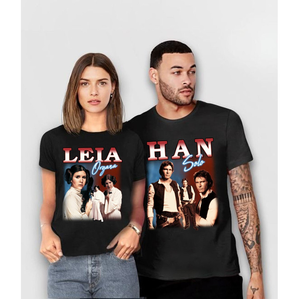 Princess Leia And Han Solo Shirts, Han Solo Leia Shirt, Star Wars Couple Shirt, Star Wars Fan Gifts, Han Solo And Leia Birthday Gift For Him.jpg