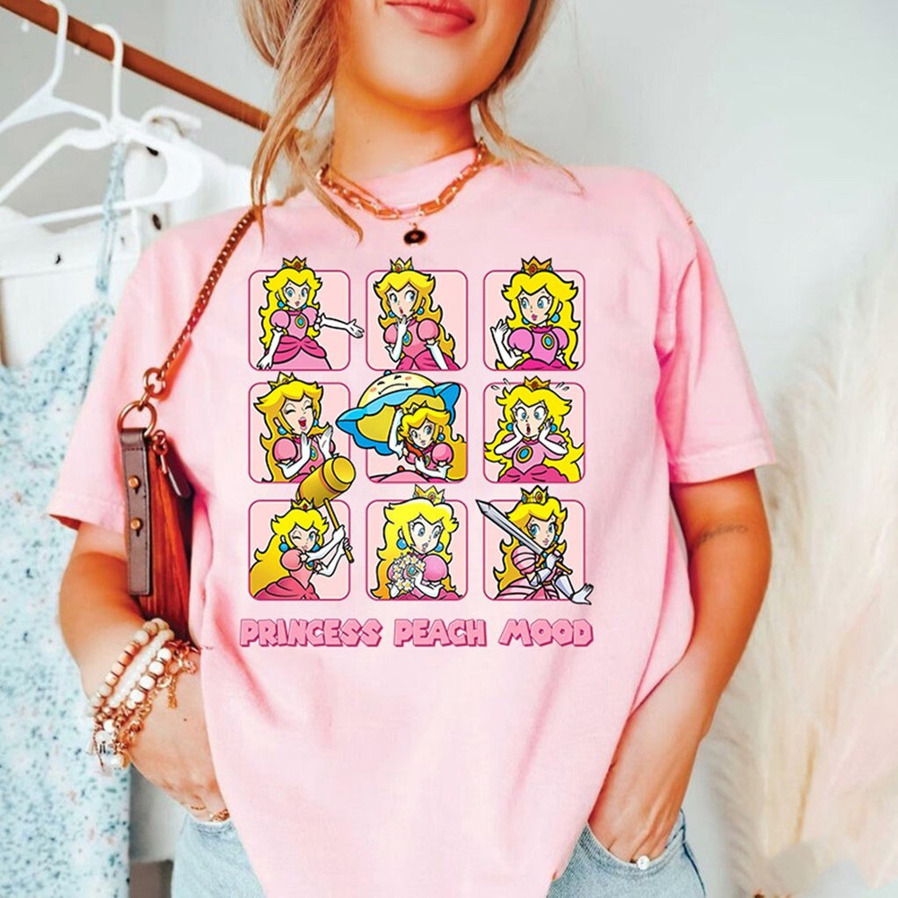 Princess Peach Mario Shirt  Nintendo Princess Peach Mood Shirt  Princes Peach Birthday Shirt  Video Game  Nintendo Super Mario Tshirt.jpg