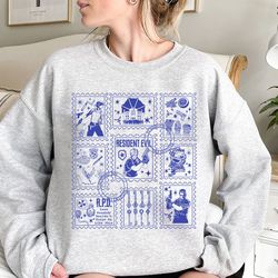 resident evil stamps art shirt video game shirt leon kennedy shirt re 4 shirt leon kennedy albert wesker shirt