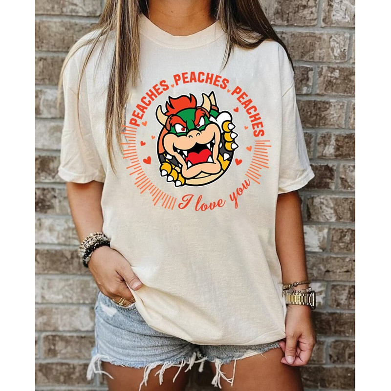 Retro Comfort Peaches Shirt, Peaches Song Shirt, Bowser Peaches Song, Peaches Peaches Peaches, Princess Peach Shirt, Bowser Piano Shirt.jpg