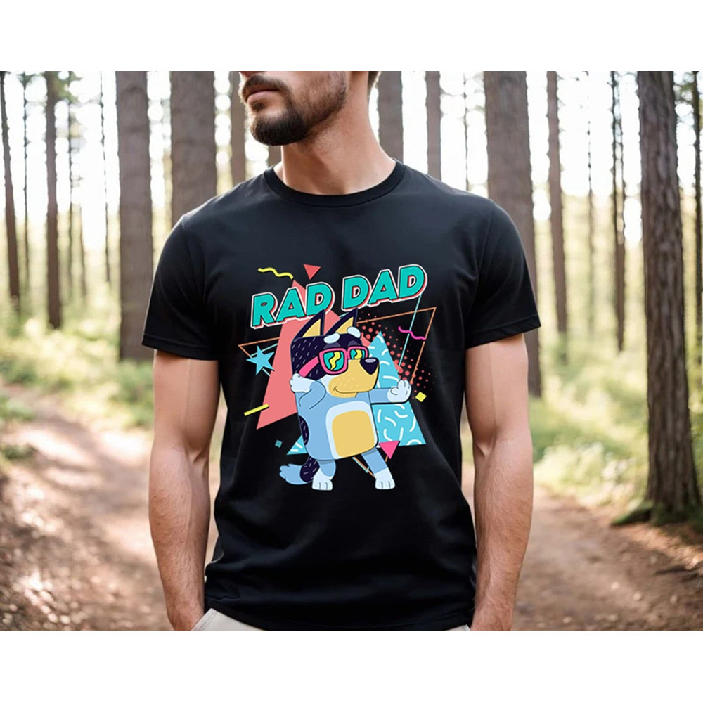 Retro Rad Dad Bluey Shirt, Retro Bandit Heeler Shirt, Father's Day T-Shirt, Dad Bluey Shirt, Dad Shirt, Bluey Kids Tee, Bluey Family Shirt.jpg