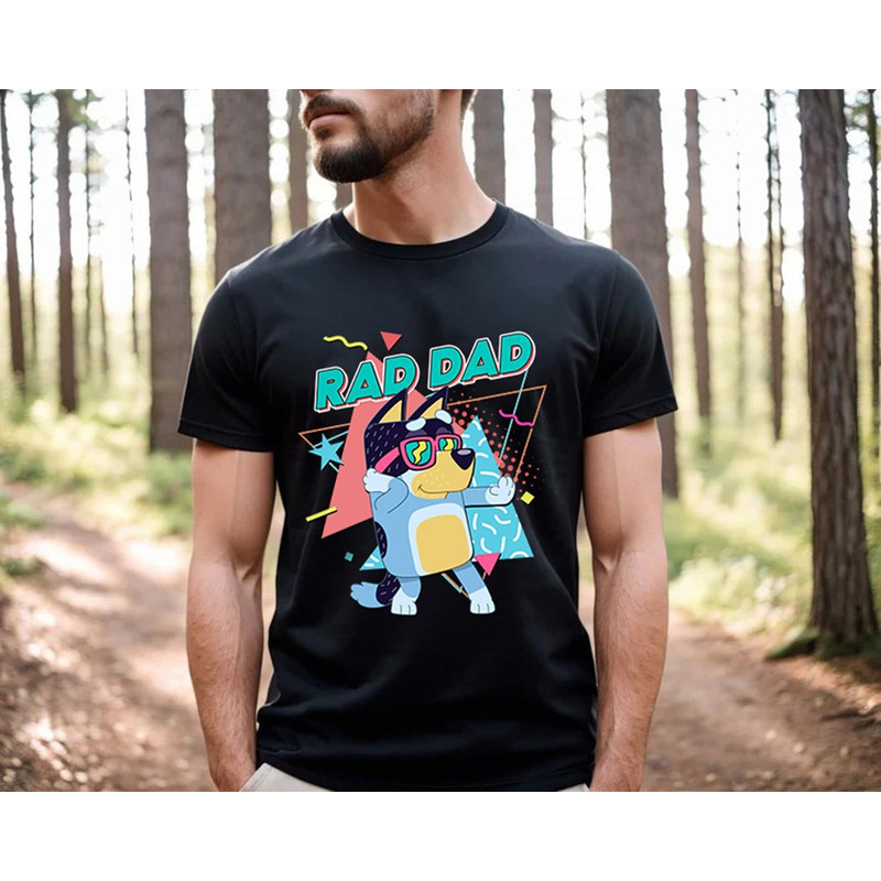 Retro Rad Dad Bluey Shirt, Retro Bandit Heeler Shirt, Father's Day T-Shirt, Dad Bluey Shirt, Dad Shirt, Bluey Kids Tee, Bluey Family Shirt.jpg