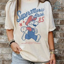 super mario bros 85 vintage shirt, super mario shirt, super mario family shirt, mario group birthday shirt, mario since