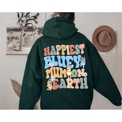 happiest bluey mum on earth shirt | personalized bluey mom shirt | gift for mom | chilli heeler shirt | bluey and bingo
