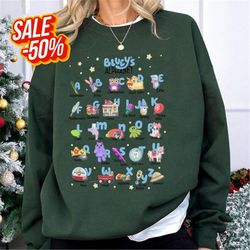 bluey theme shirt hoodie sweatshirt, bluey alphabet shirt, bluey birthday party shirt, bluey matching tee, bluey family