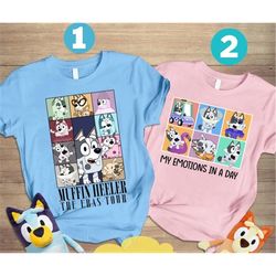 muffin the eras tour shirt, muffin my emotions in a day bluey shirt, bluey muffin shirt, muffin heeler shirt, bluey fami