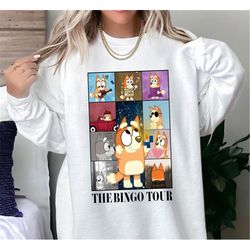 bingo eras tour shirt, sweatshirt, bluey birthday party shirt, bingo heeler shirt, eras tour bluey, bingo cartoon shirt