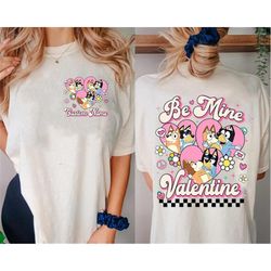 bluey mum dad shirt | bandit and chilli bluey be mine valentine shirt | retro bluey family shirts | bandit heeler shirt