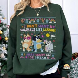 bluey family christmas shirt, i don&39t want a valuable life lesson shirt,bluey dog shirt,bluey bingo shirt,bluey playin