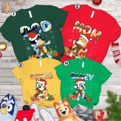 bluey family merry christmas 2023 shirt | bluey family xmas shirts | chilli heeler shirt | bluey birthday tshirts | kids