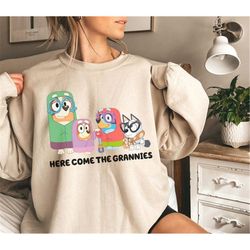 bluey here come the grannies shirt | bluey and bingo grannies shirt | bluey janet shirt, bluey shirt, bluey rita shirt