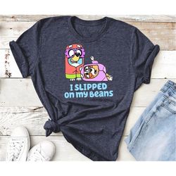 i slipped on my beans shirt, bluey birthday shirt, funny bluey birthday shirt,family matching shirt,blue dog shirt