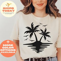 palm tree tshirt, tropical shirts, beach shirts, vacation shirt, summer t shirt, tropical island shirt, palm trees on th
