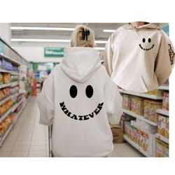 happy face hoodie preppy sweatshirt preppy clothes vsco sweatshirt y2k sweatshirt lightning bolt sweatshirt smiley sweat