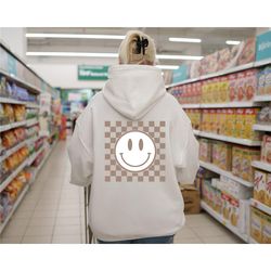 smile face hoodie, preppy sweatshirt, happy face shirt, aesthetic valentines gift for her, trendy hoodies for women, cut