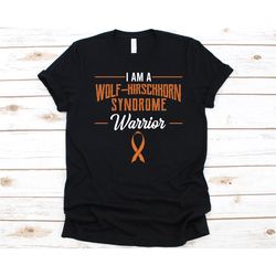 i am a wolf–hirschhorn syndrome warrior shirt, whs awareness gift, orange ribbon design, pitt–rogers–danks syndrome, pit