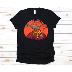 erupting volcano with ash shirt, lava design, volcano shirt, volcano lovers gift, volcanic crater, volcano graphic, volc