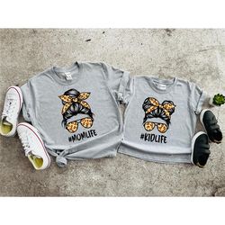 momlife kidlife shirts, mom daughter matching shirts, mom kid t-shirts, mom girl tees, matching family mom daughter outf