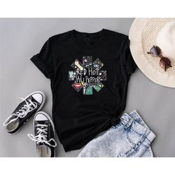 red hot chili peppers retro t-shirt, black summer t-shirt, red hot chili peppers tour shirt , rhcp graphic unisex t-shir