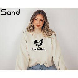 funny evolution from dinosaurs to chicken sweatshirt, chicken lover sweatshirt, funny chicken sweatshirt, evolution swea