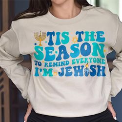 funny jewish sweatshirt, happy hanukkah shirt, chanukah holiday gifts, menorah shirt, jewish gift, hanukkah holiday shir
