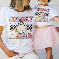 spooky mama mini halloween matching shirt, spooky mom shirt, spooky shirt for mama, mommy and me shirt, spooky halloween