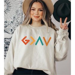 retro style god sweatshirt, god is greater than the highs and lows sweatshirt, faith religious hoodies, christian gift c