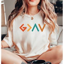 retro style god is greater than the highs and lows shirt, jesus religious shirt, christian church tee, bible jesus lover