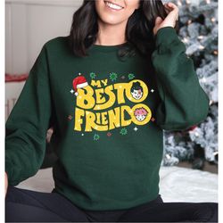 my besto friendo christmas sweatshirt, animer sweater for friend, friends couple hoodie, best friend xmas sweatshirt, fr