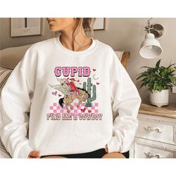 valentine's / cupid cowboy crewneck sweatshirt / gift for her