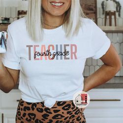 fourth grade teacher shirt, 4th grade teacher, cute teacher tee, grade level shirt, fourth grade team, teacher grade cre