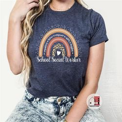 school social worker tee, social worker shirt, gift for school social worker, graduation gift social worker, leopard rai