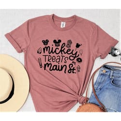 mickey treats main street t-shirt, disney trip, tour, vacation,disneyland family t-shirts