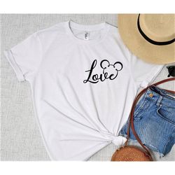 mickey & minnie love disney t-shirt. disney valentine's day shirt. couple match disney t-shirt.