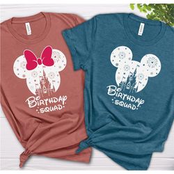 cartoon birthday squad t-shirts, birthday squad mouse shirts, birthday minnie mickey shirt, birthday party t-shirt