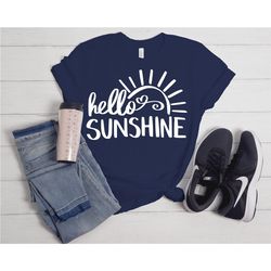 hello sunshine shirt, beach shirt, summer vacation tee, summer shirt, vacay t-shirt, gift for women, vacay mode tee