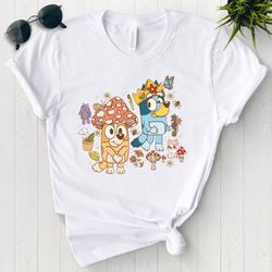 bluey mushroom world trending bingo mushroom shirt king bluey shirt cute bluey and bingo shirt 2023 bluey king shirt mus