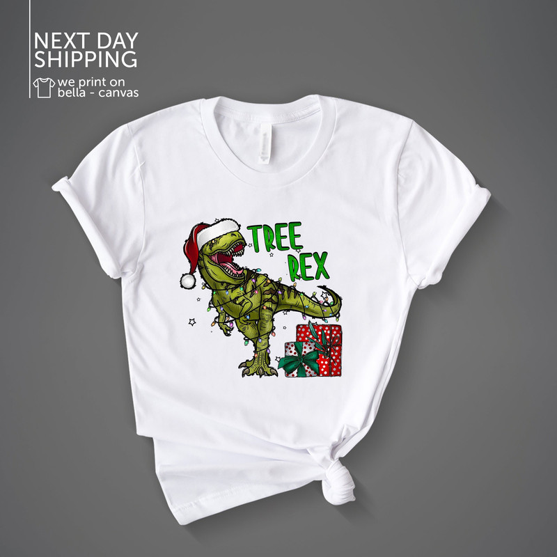 Christmas Dinosaur Shirt T-rex Christmas T-shirt Boys Christmas Outfit Xmas Holiday Tee Tree Rex Shirt, Kids Christmas Shirt MRV2396.jpg