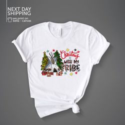 christmas with my tribe shirt merry xmas tshirt buffola plaid christmas tribe sweatshirt winter hodie funny xmas tee mrv