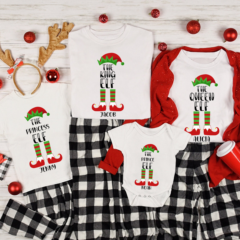 Custom The Queen Elf Shirt The Princess Elf Shirt the Prince Elf Shirt The King Elf Shirt Family Matching Pajamas Christmas Gift MRV2583.jpg