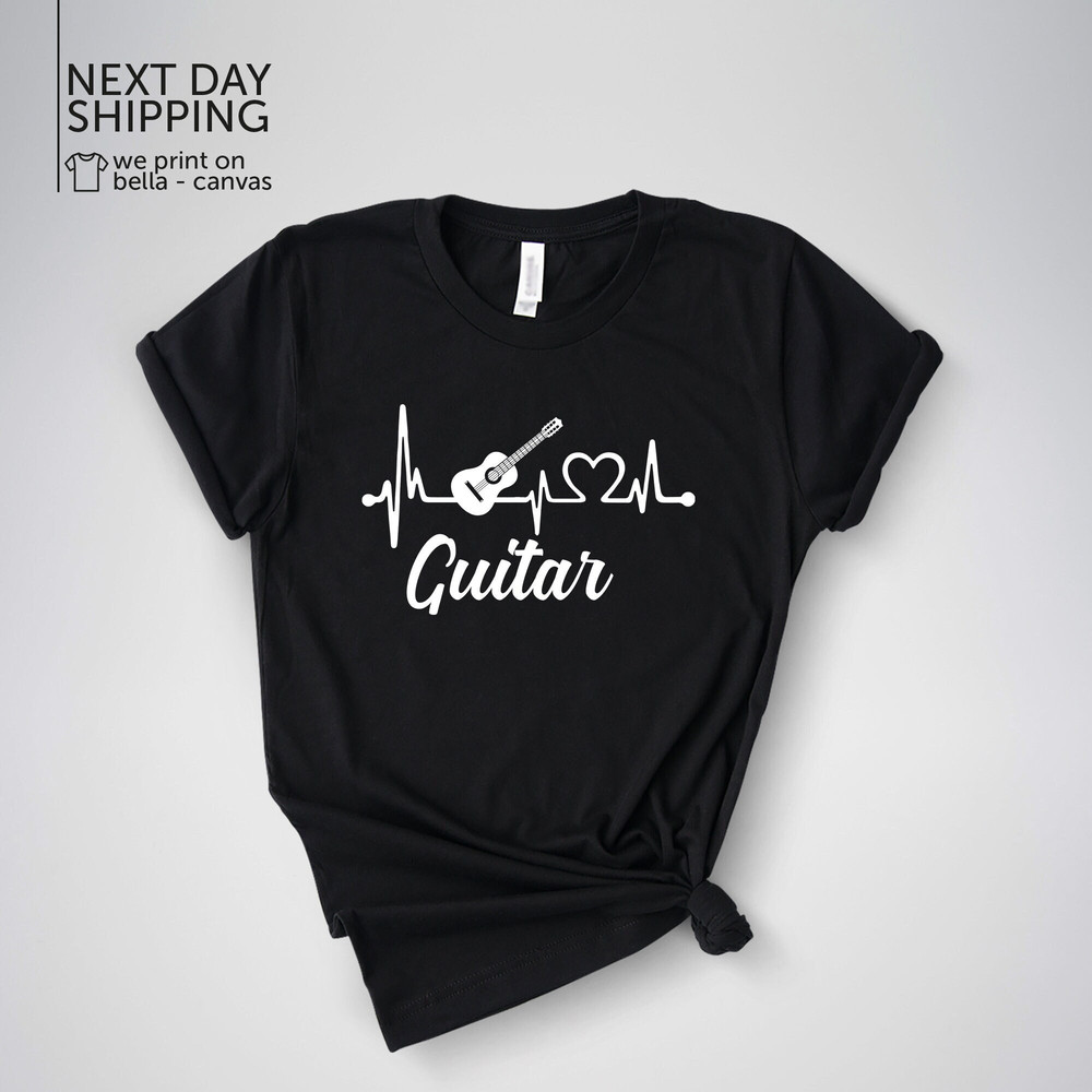 Electric Guitar Heatbeat Shirt Musician Shirt Unisex Guitar Player Gift Jazz Guitar Shirt Blues Guitarist Rock Band Gift MRV1992.jpg