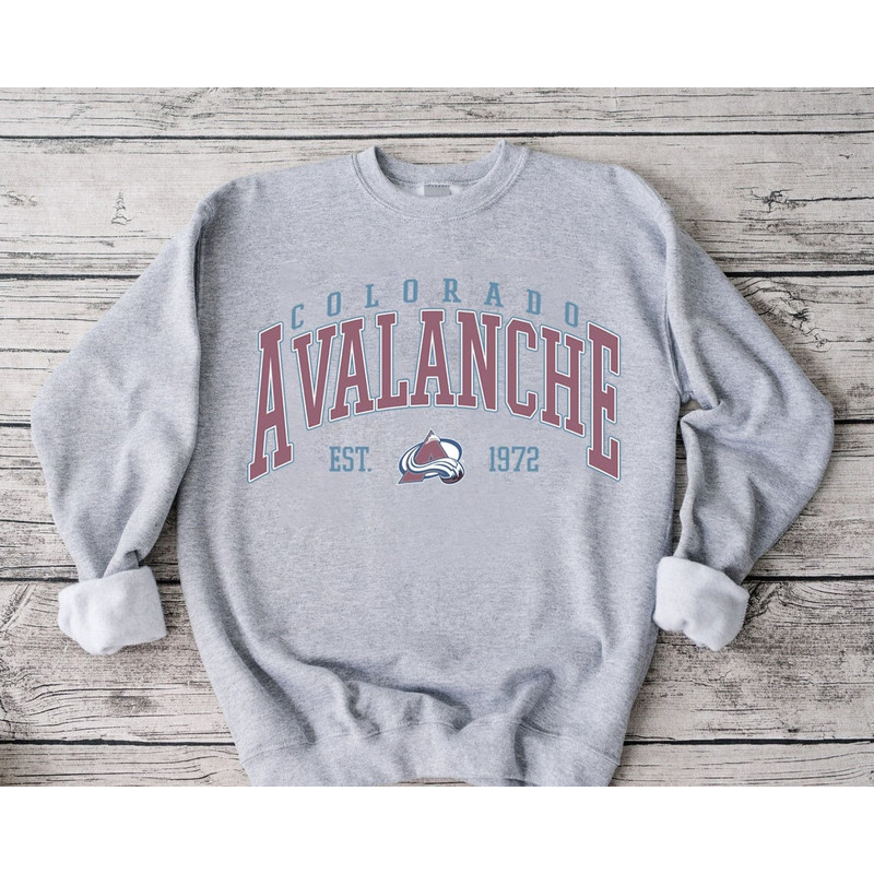 Colorado Avalanche Sweatshirt, Avalanche Tee, Hockey Sweatshirt, Vintage Sweater, College Sweater, Hockey Fan Shirt, Colorado Hockey Shirt.jpg