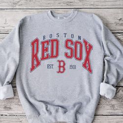 vintage boston red sox est 1901 sweatshirt t-shirt, boston red sox crewneck sweatshirt, boston baseball shirt, retro red