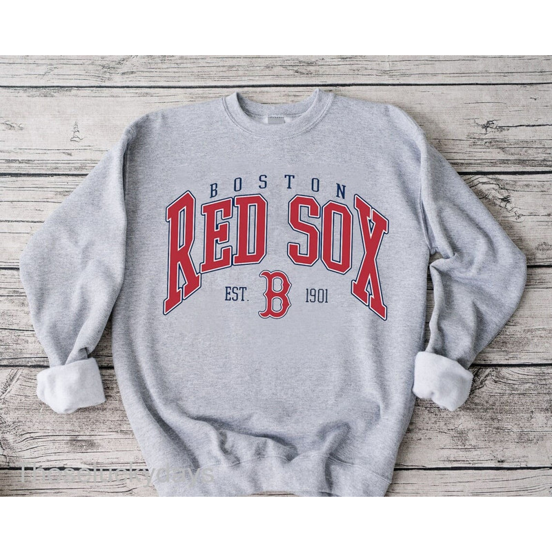 Vintage Boston Red Sox EST 1901 Sweatshirt T-Shirt, Boston Red Sox Crewneck Sweatshirt, Boston Baseball Shirt, Retro Red Sox Shirt.jpg