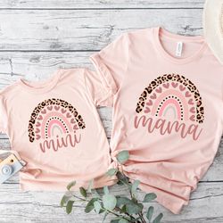 mama mini rainbow shirt, mama mini leopard shirt, new mom shirt, first mother's day shirt, new mom gift, happy mothers d