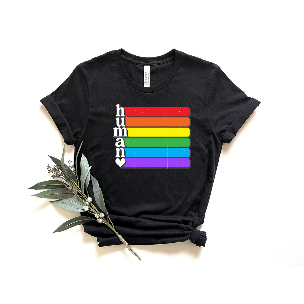 Pride Human Shirt, Pride Shirt, LGBTQ Shirt, Lesbian Shirt, Pride Peace Shirt, Human Rainbow Shirt, Gay Shirt, Proud Mom Shirt, Pride Gift.jpg