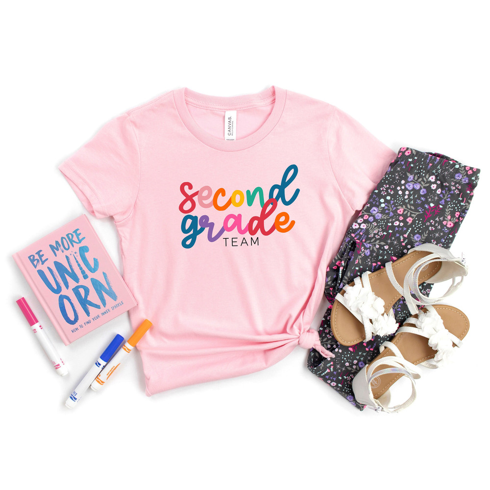 Second Grade Team Shirt, Back To School Shirt, Hello Second Grade Rainbow Shirt, Second Grade Shirt, Second Grade Teacher Shirt.jpg